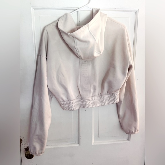 Puma Cream Cropped Hoodie - Picture 4 of 8